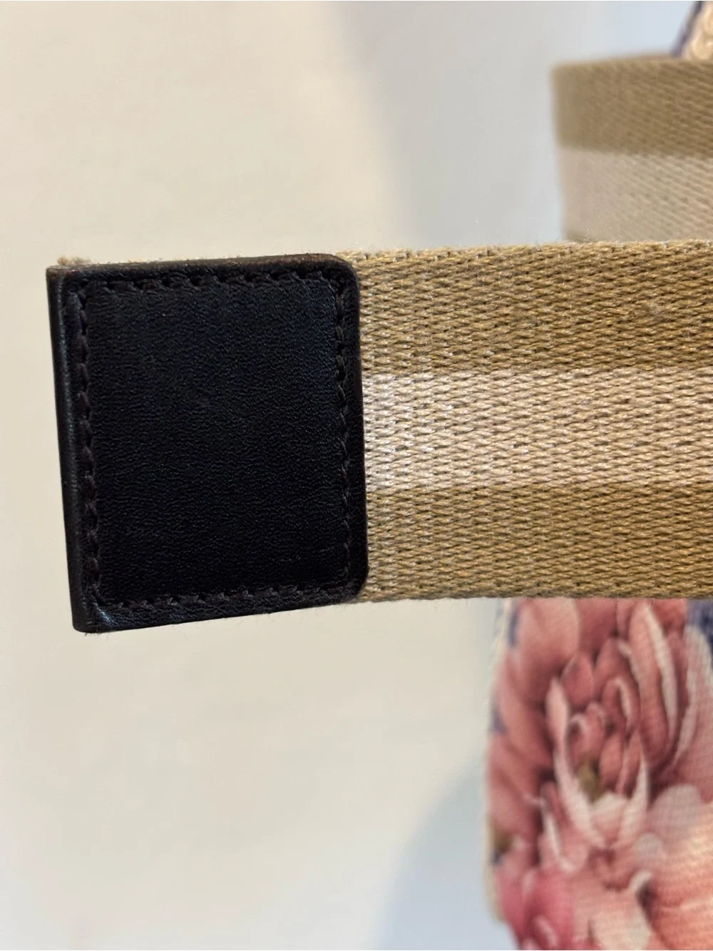 Bally Striped Canvas Cinch Belt